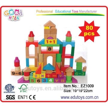 Kindergarten 80pcs Kids Wooden Block Toy para venda